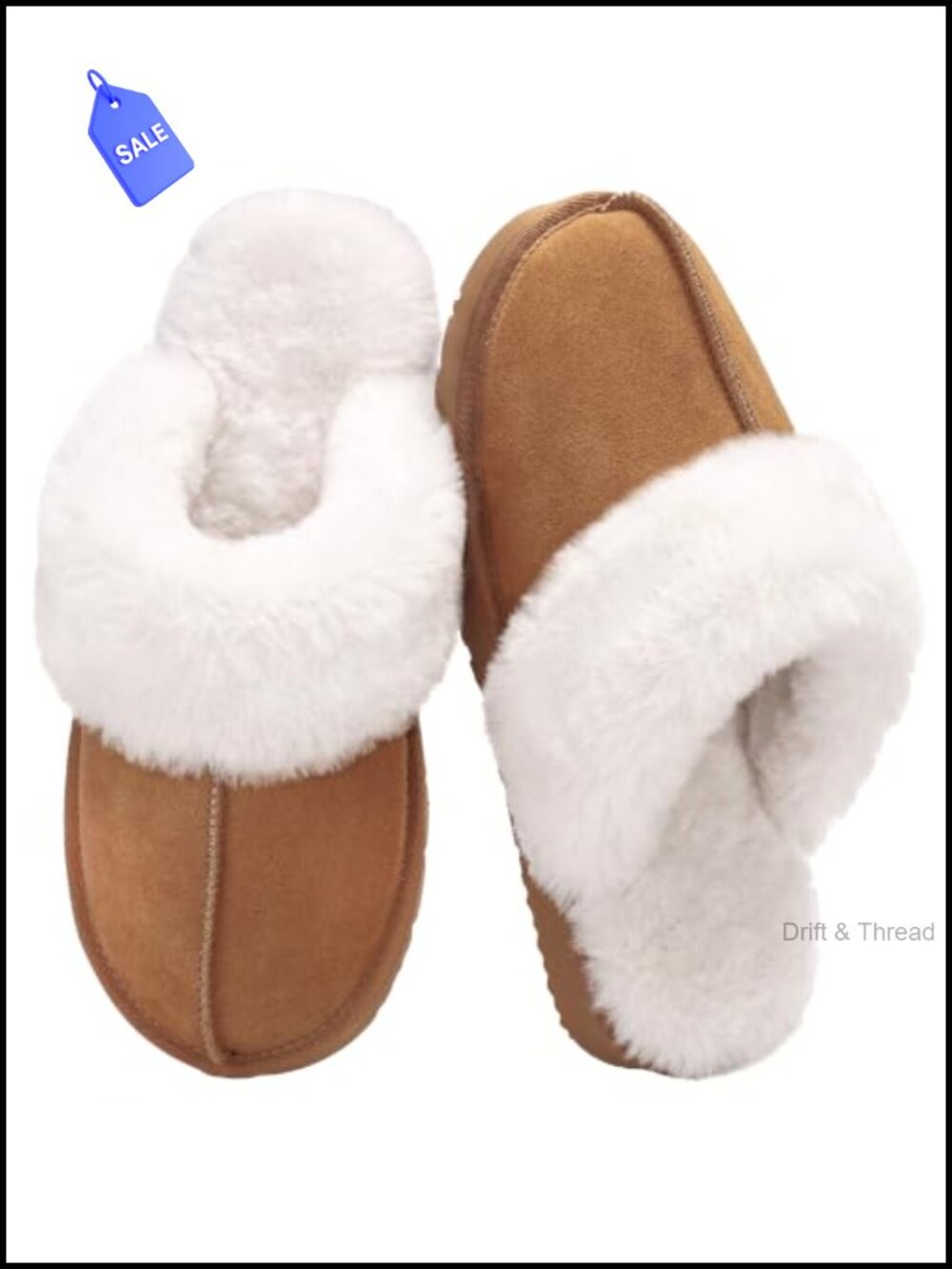Fuzzy Faux Fur Memory Foam Slippers Cozy Faux Suede House Shoes Women
